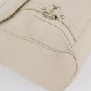 Salvatore Ferragamo One Belt Hand Bag Leather White Silver Auth am10782-15