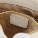 Salvatore Ferragamo One Belt Hand Bag Leather White Silver Auth am10782-11
