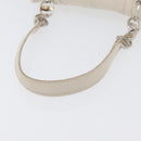 Salvatore Ferragamo One Belt Hand Bag Leather White Silver Auth am10782-8