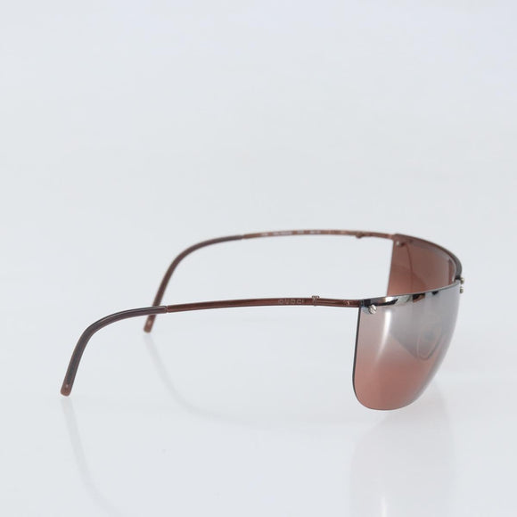 GUCCI Rimless Sunglasses plastic Brown Auth am10785