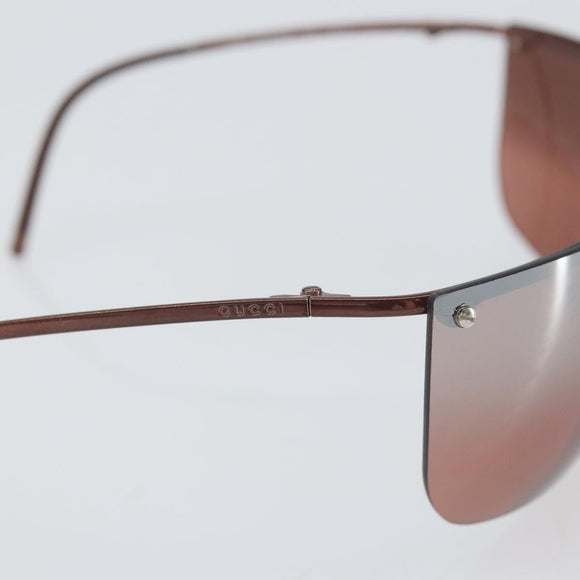 GUCCI Rimless Sunglasses plastic Brown Auth am10785