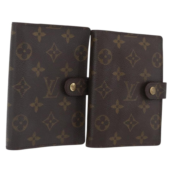 LOUIS VUITTON Monogram Agenda PM Day Planner Cover 2 Set R20005 LV Auth am10788