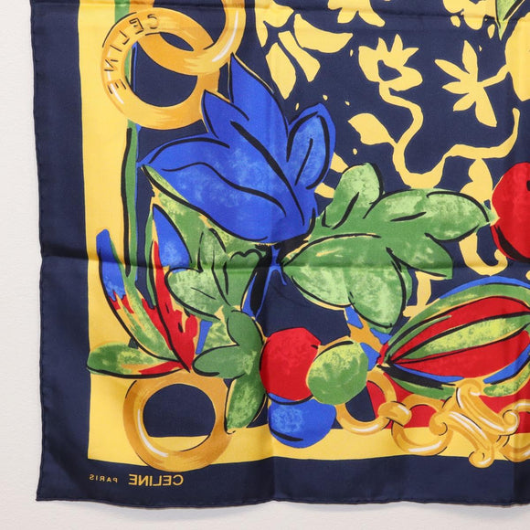 CELINE Scarf Silk Navy Auth am10790V