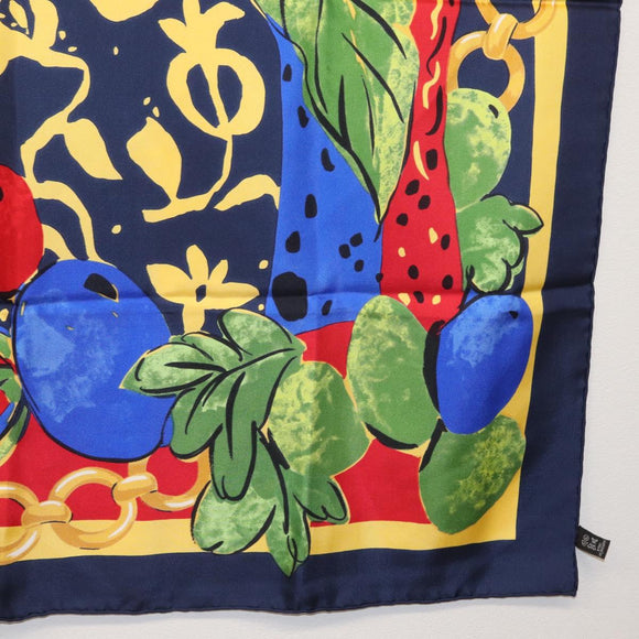 CELINE Scarf Silk Navy Auth am10790V