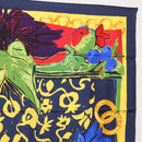 CELINE Scarf Silk Navy Auth am10790V-4