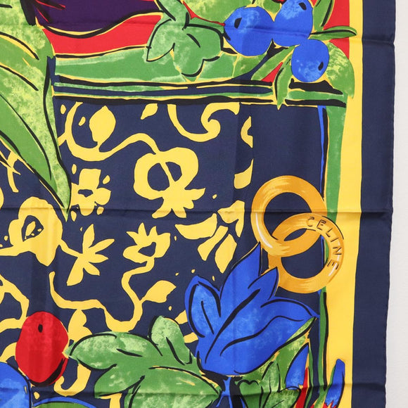 CELINE Scarf Silk Navy Auth am10790V