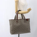 GUCCI GG Supreme Web Sherry Line Tote Bag PVC Beige Gold 211134 Auth am10791V-20