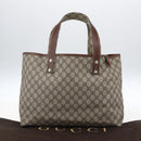GUCCI GG Supreme Web Sherry Line Tote Bag PVC Beige Gold 211134 Auth am10791V-21