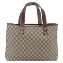 GUCCI GG Supreme Web Sherry Line Tote Bag PVC Beige Gold 211134 Auth am10791V-3