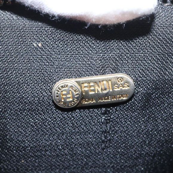 FENDI Pecan Canvas Mini Hand Bag PVC Brown Black Auth am10793V