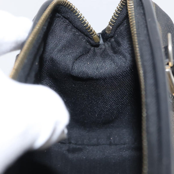 FENDI Pecan Canvas Mini Hand Bag PVC Brown Black Auth am10793V