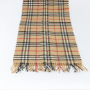 Burberrys Nova Check Scarf Wool Beige Auth am10794-11