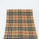 Burberrys Nova Check Scarf Wool Beige Auth am10794-13