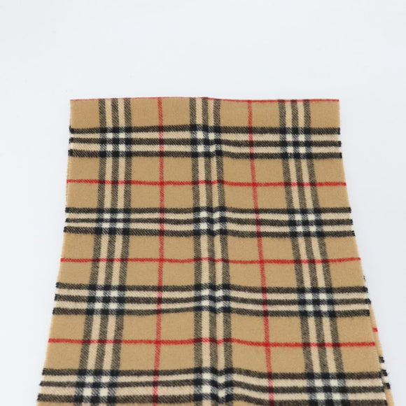Burberrys Nova Check Scarf Wool Beige Auth am10794