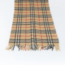 Burberrys Nova Check Scarf Wool Beige Auth am10794-14