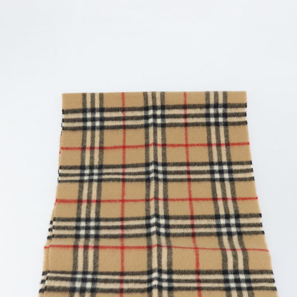 Burberrys Nova Check Scarf Wool Beige Auth am10794