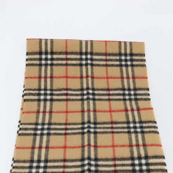 Burberrys Nova Check Scarf Wool Beige Auth am10794
