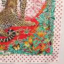 HERMES Carre 90 Scarf ""JUNGLE LOVE"" Silk White Auth am10795SAM-10