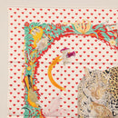 HERMES Carre 90 Scarf ""JUNGLE LOVE"" Silk White Auth am10795SAM-16