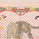 HERMES Carre 90 Scarf ""JUNGLE LOVE"" Silk White Auth am10795SAM-17