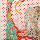 HERMES Carre 90 Scarf ""JUNGLE LOVE"" Silk White Auth am10795SAM-19
