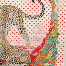 HERMES Carre 90 Scarf ""JUNGLE LOVE"" Silk White Auth am10795SAM-21