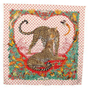 HERMES Carre 90 Scarf ""JUNGLE LOVE"" Silk White Auth am10795SAM-1