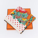 HERMES Carre 90 Scarf ""JUNGLE LOVE"" Silk White Auth am10795SAM-12