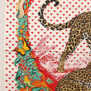 HERMES Carre 90 Scarf ""JUNGLE LOVE"" Silk White Auth am10795SAM-5