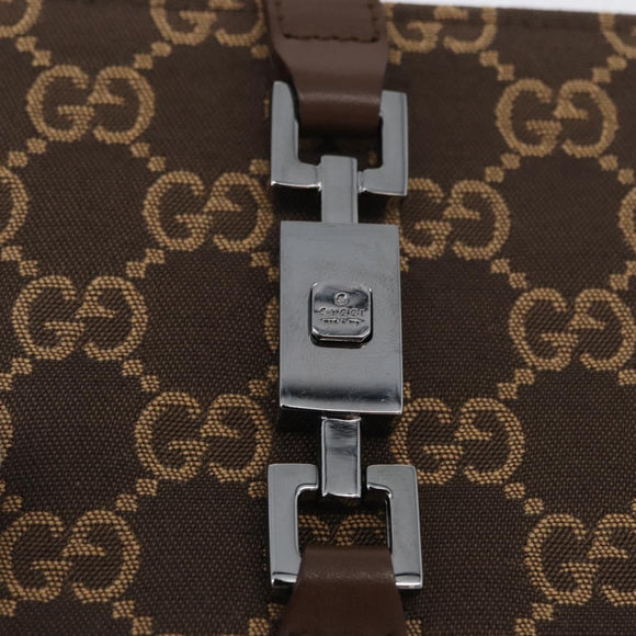GUCCI GG Canvas Jackie Wallet Brown Silver 035 2773 2131 Auth am10798V