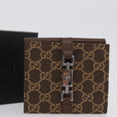 GUCCI GG Canvas Jackie Wallet Brown Silver 035 2773 2131 Auth am10798V-12
