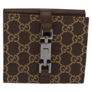 GUCCI GG Canvas Jackie Wallet Brown Silver 035 2773 2131 Auth am10798V-13