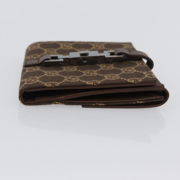 GUCCI GG Canvas Jackie Wallet Brown Silver 035 2773 2131 Auth am10798V