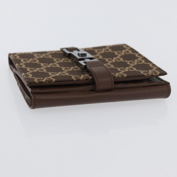 GUCCI GG Canvas Jackie Wallet Brown Silver 035 2773 2131 Auth am10798V