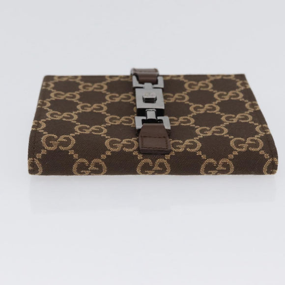 GUCCI GG Canvas Jackie Wallet Brown Silver 035 2773 2131 Auth am10798V