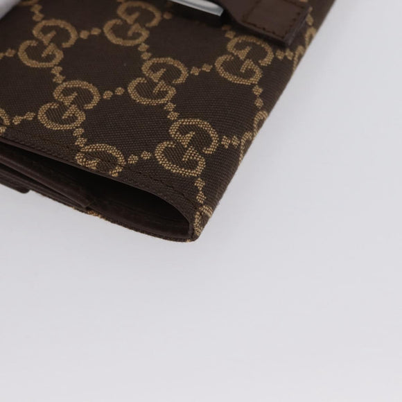 GUCCI GG Canvas Jackie Wallet Brown Silver 035 2773 2131 Auth am10798V