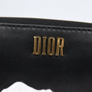 Christian Dior Round Long Wallet Leather Black Gold Auth am10801-13
