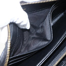 Christian Dior Round Long Wallet Leather Black Gold Auth am10801-17