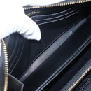 Christian Dior Round Long Wallet Leather Black Gold Auth am10801-18