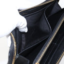 Christian Dior Round Long Wallet Leather Black Gold Auth am10801-19