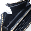 Christian Dior Round Long Wallet Leather Black Gold Auth am10801-20