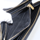 Christian Dior Round Long Wallet Leather Black Gold Auth am10801-21
