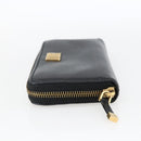 Christian Dior Round Long Wallet Leather Black Gold Auth am10801-4