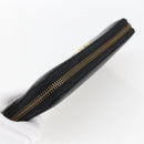 Christian Dior Round Long Wallet Leather Black Gold Auth am10801-6