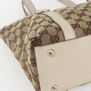 GUCCI GG Canvas Tote Bag Beige Gold 141470 Auth am10802-11