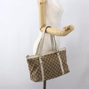 GUCCI GG Canvas Tote Bag Beige Gold 141470 Auth am10802-23