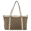 GUCCI GG Canvas Tote Bag Beige Gold 141470 Auth am10802-3