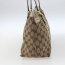 GUCCI GG Canvas Tote Bag Beige Gold 141470 Auth am10802-5