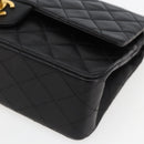 CHANEL Matelasse 25 Double Flap Chain Bag Lammleder Schwarz CC Auth am10803SAM-15