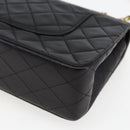 CHANEL Matelasse 25 Double Flap Chain Bag Lammleder Schwarz CC Auth am10803SAM-17